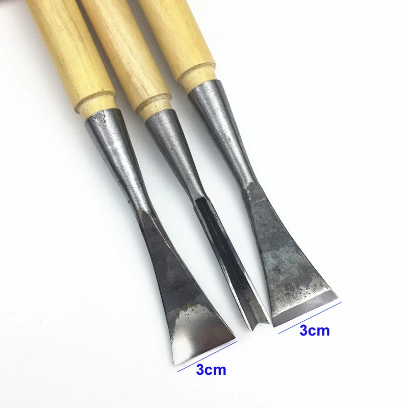 3-teiliges Holzschnitzmesser-Set, Hand-Schnitzmesser, flaches, rundes und dreieckiges Holzschnitzmesser, 1 cm, 2 cm, 3 cm – Detail 3