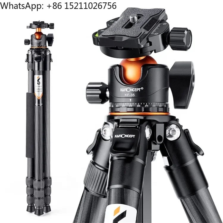 A254C4+BH-35L KF09.098 K&F Concept professional studio camera tripod support camera video tripod stand  for photography video