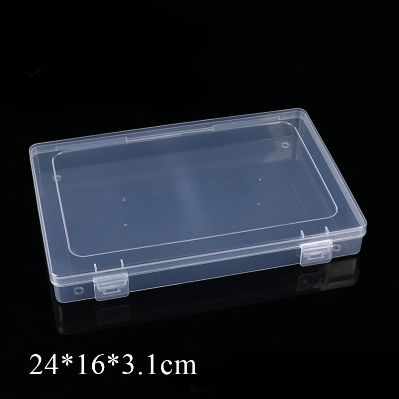 Hot Sale!Large Small Boxes Rectangle Clear Plastic Jewelry Storage Case Container Packaging Box Desk Organizer School Stationery