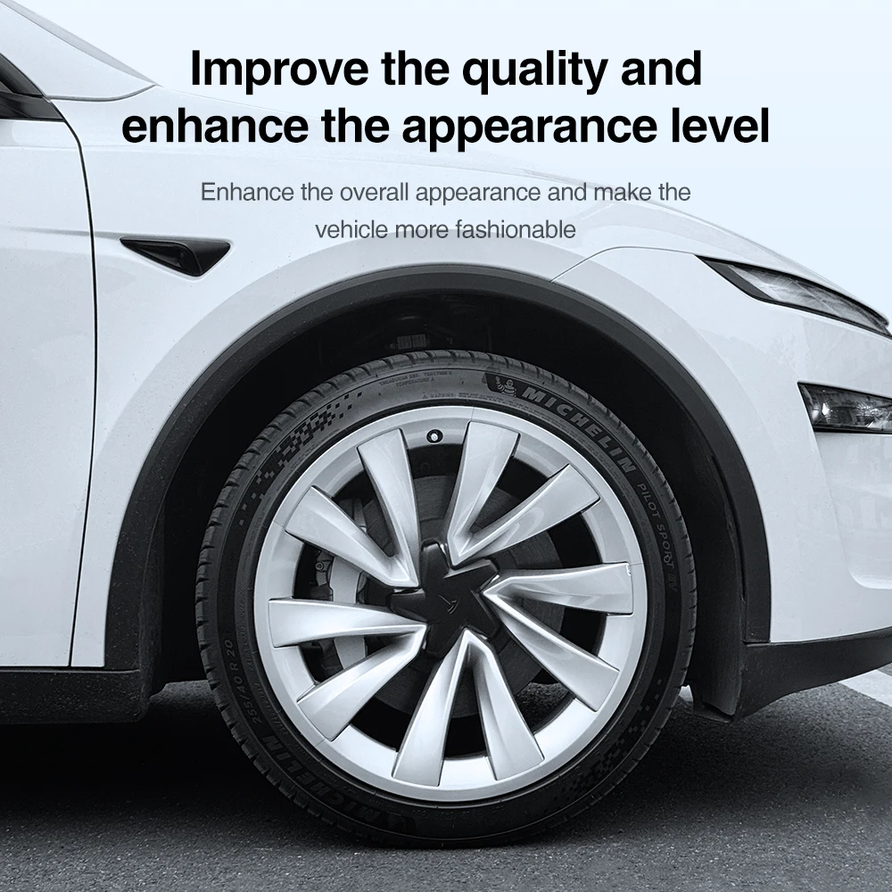 ل تسلا 20 بوصة عجلة حافة الحرس نموذج Y العرعر 2025 ABS محور عجلات حماية التصحيح حماة عجلة غطاء حماية الملحقات #5