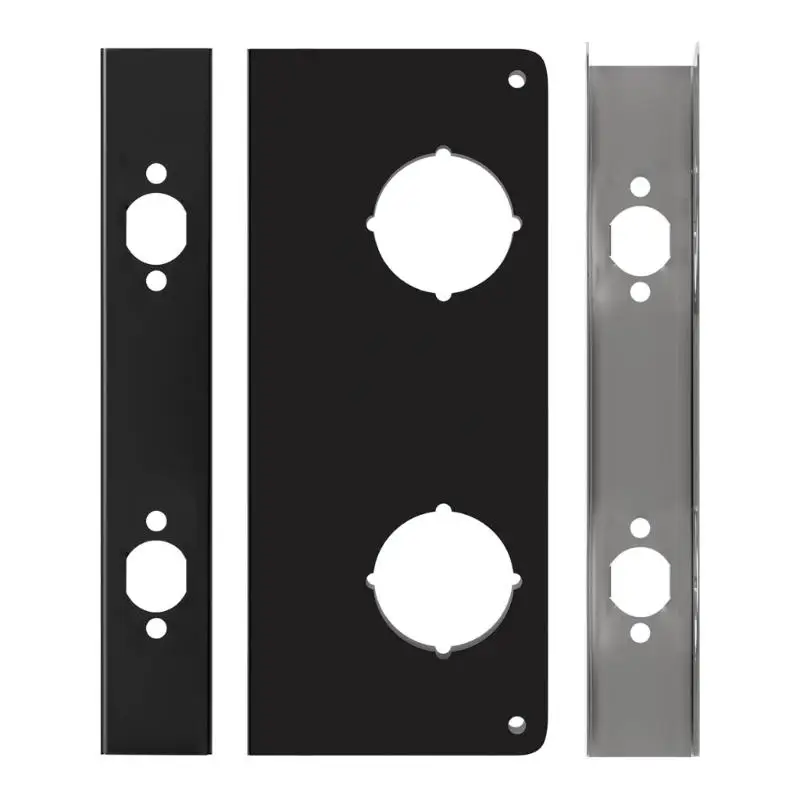 652F Metal Door Reinforcement Plate Stainless Steel Double Hole Design For Long Terms Home Protecting