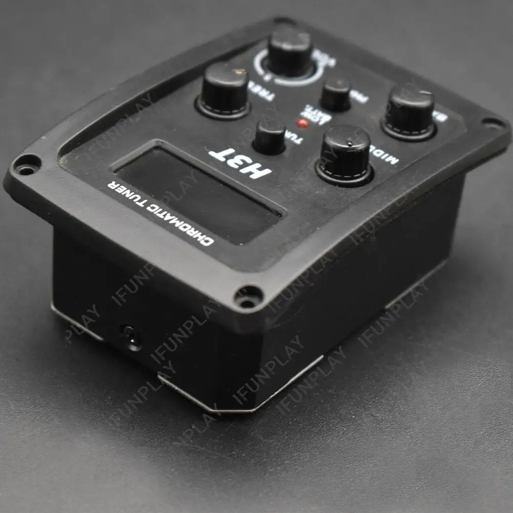 3 قطع لاقط للجيتار السمعي مع نظام موالف EQ ملحقات خشبية للجيتار الشعبي المعادل للجيتار #3