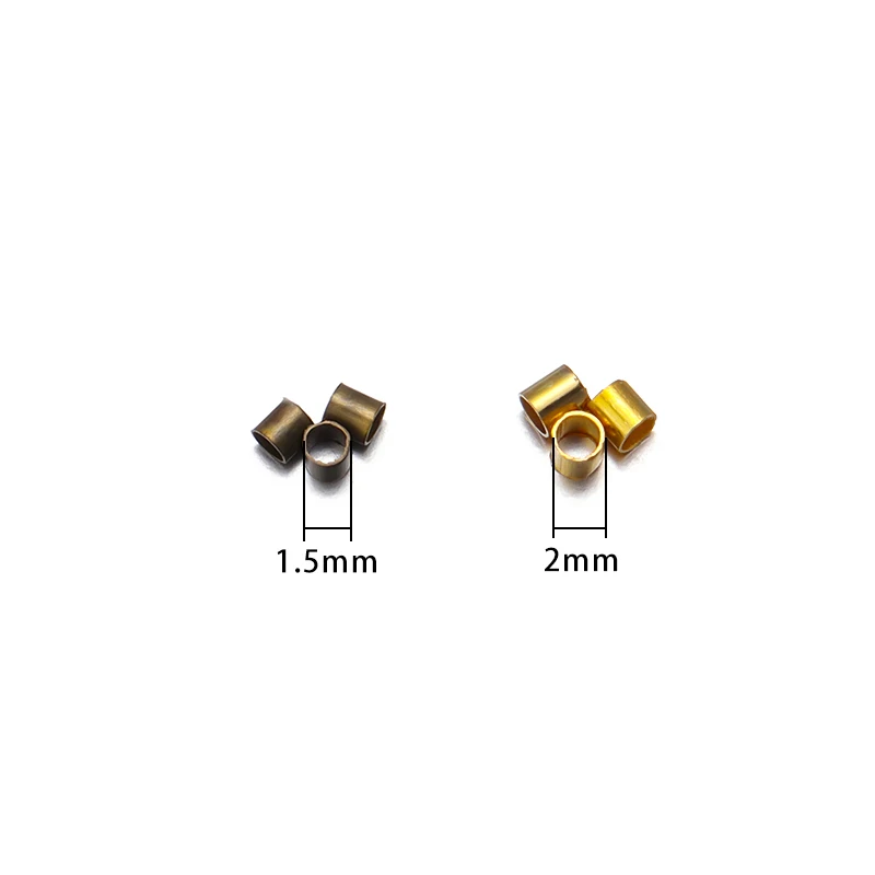 500pcs/lot 1.5/2/2.5mm Copper Crimp Beads Positioning Beads Spacer End Stopper Beads Cap For DIY Jewelry Making Accessories