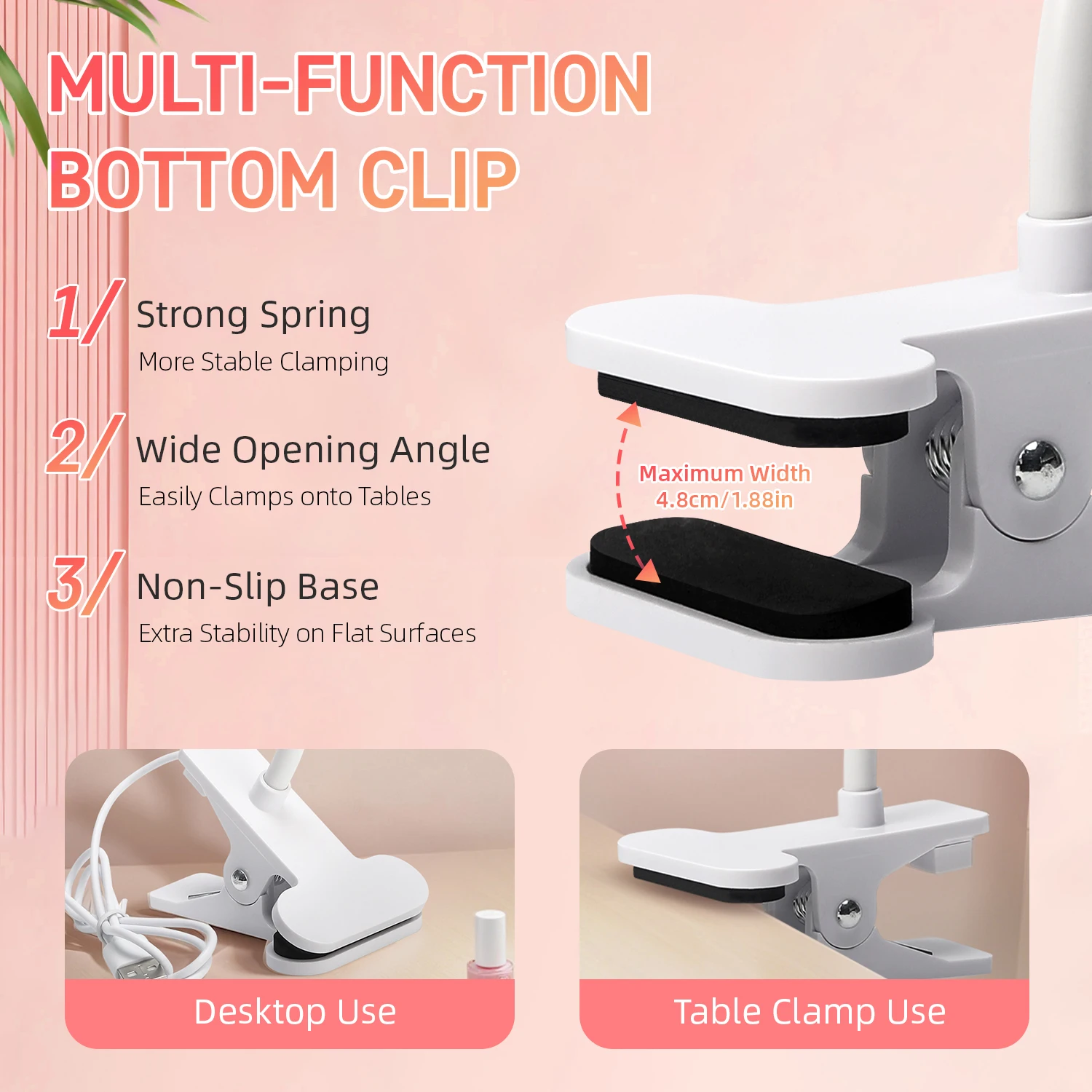 Lampade per unghie a LED Lampada a collo di cigno flessibile da 3 W Asciugatrice per manicure per unghie ad asciugatura rapida Lampada polimerizzante per smalto gel per unghie in gel