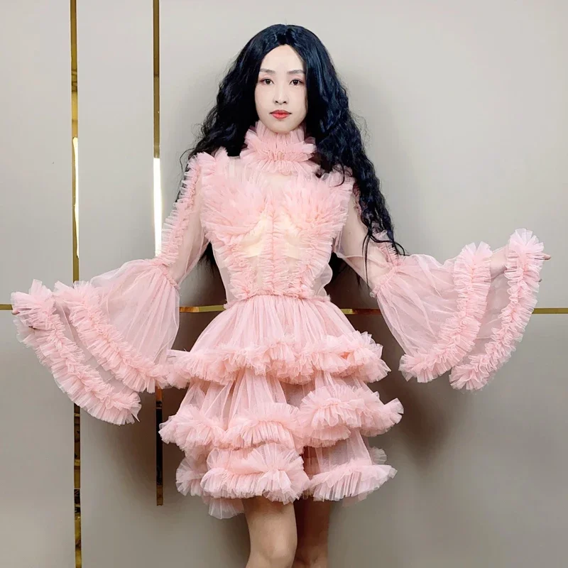 Pink Mesh Puffy Dre… - image