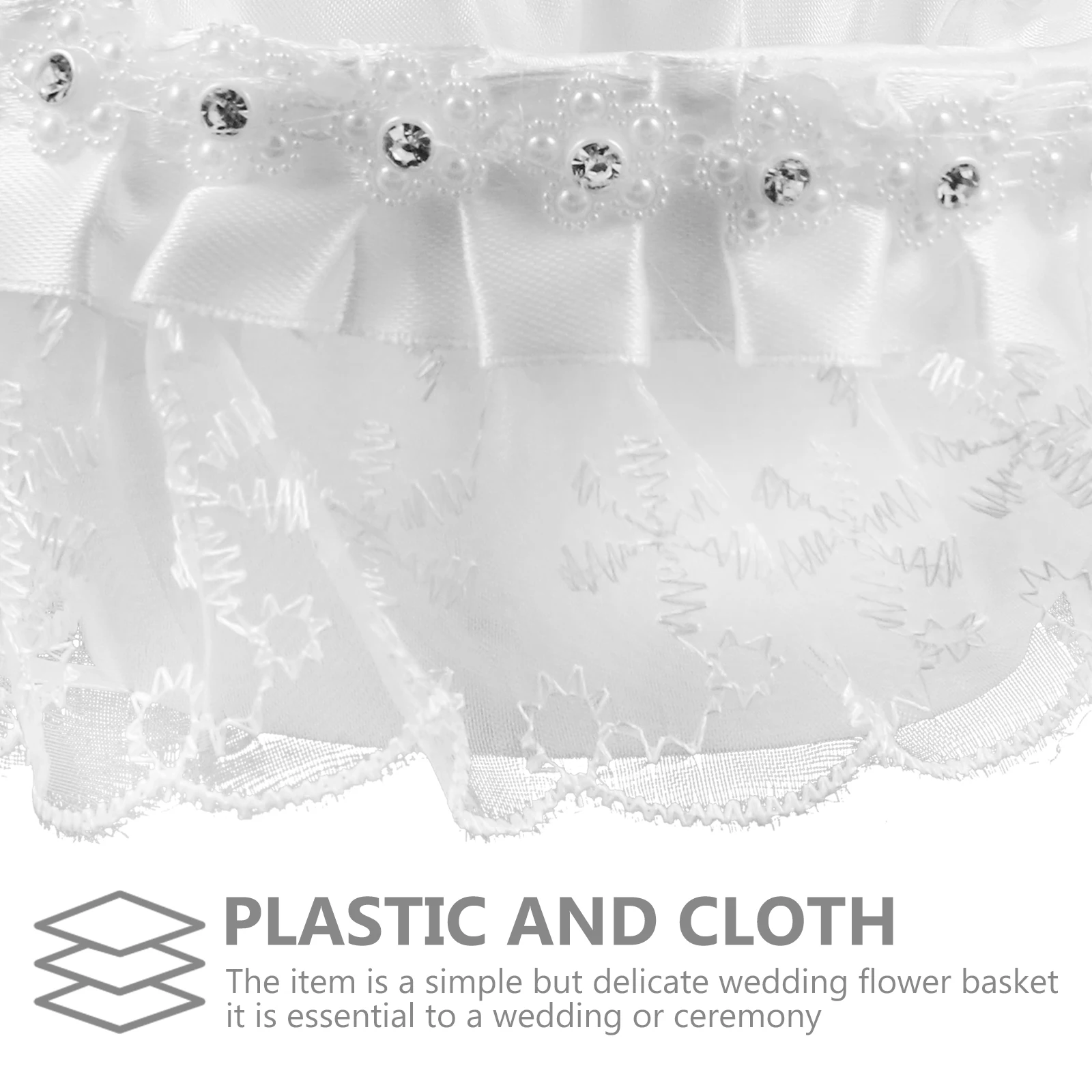 

1Pcs Elegant Flower Girl Basket Wedding Lace Design Petal Basket Wedding Ceremony Accessory