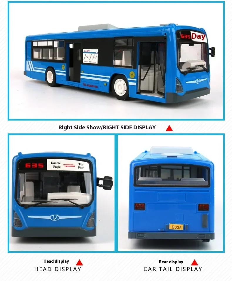 Autobús de Control remoto inalámbrico para niños, juguete de simulación de autobús escolar eléctrico, modelo de caja de Color, E635-001, Rc