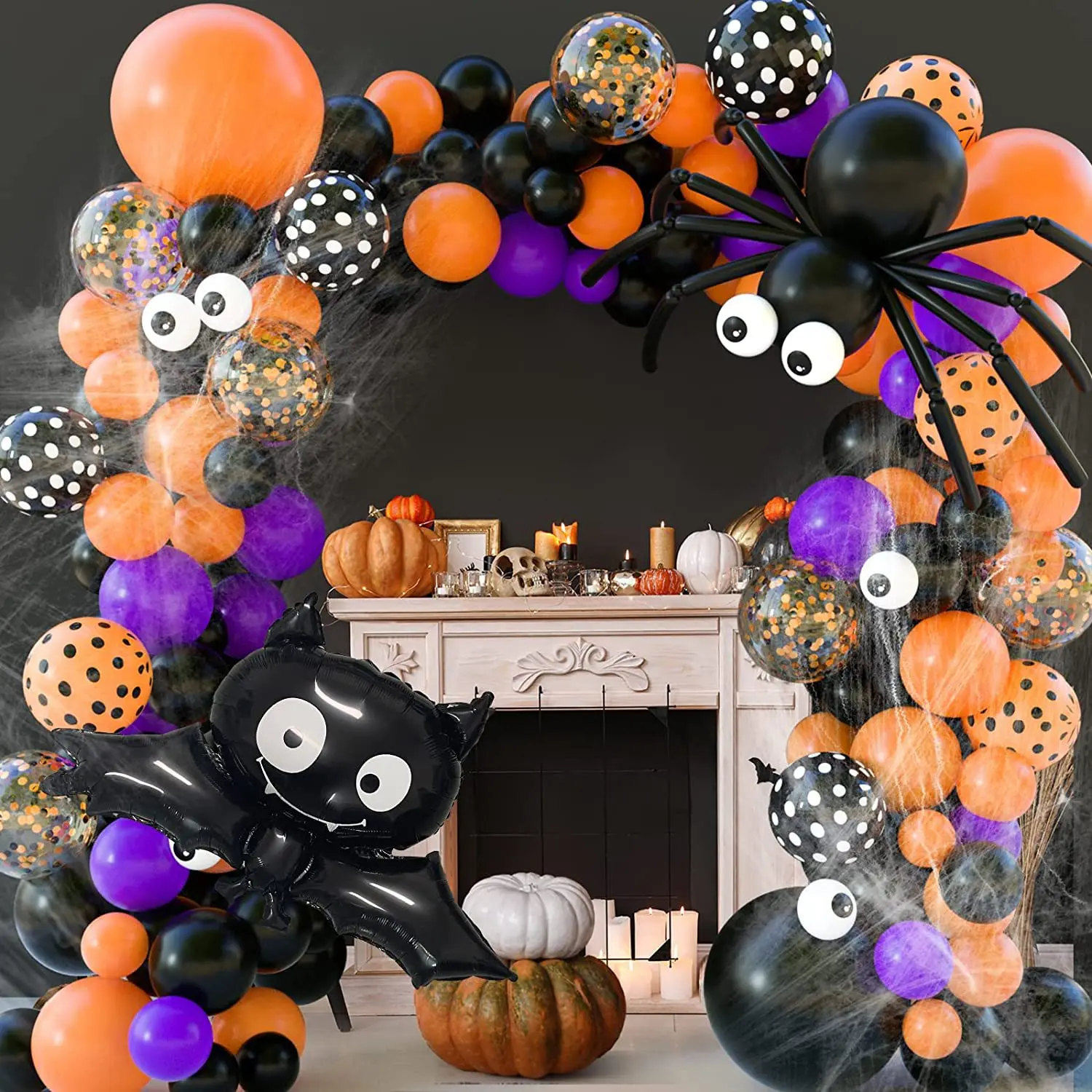 

Halloween Balloon Arch Balloon Set Party Decoration Supplies Venue Layout Decoration Purple Balloon 135 pcs