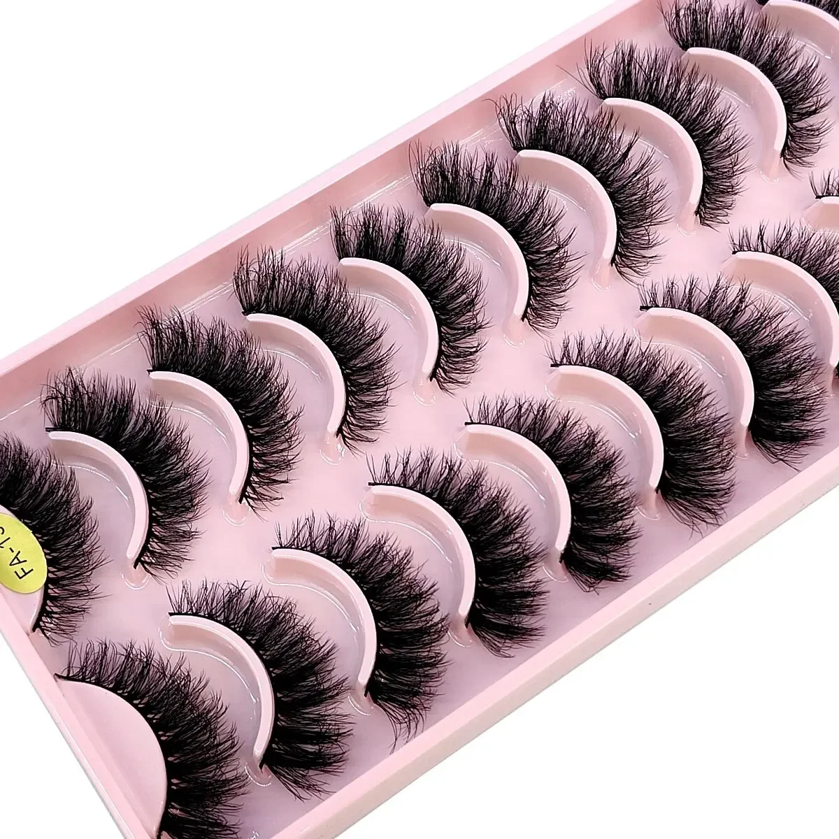 AMSDCN 10Pairs 3D Faux Mink Hair False Eyelashes Natural Messy Eyelash Crisscross Wispy Fluffy Lashes Extension Big Eye Makeup