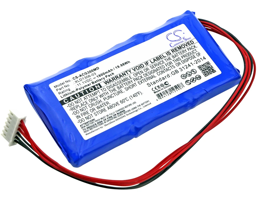 Batería de repuesto CS para Aricon ECG-3D,ECG-3B,SE-3B PN:XLD1306-03,BAT-141015200-041,XLD1305-03,BAT-190618 1800mAh / 19.98Wh