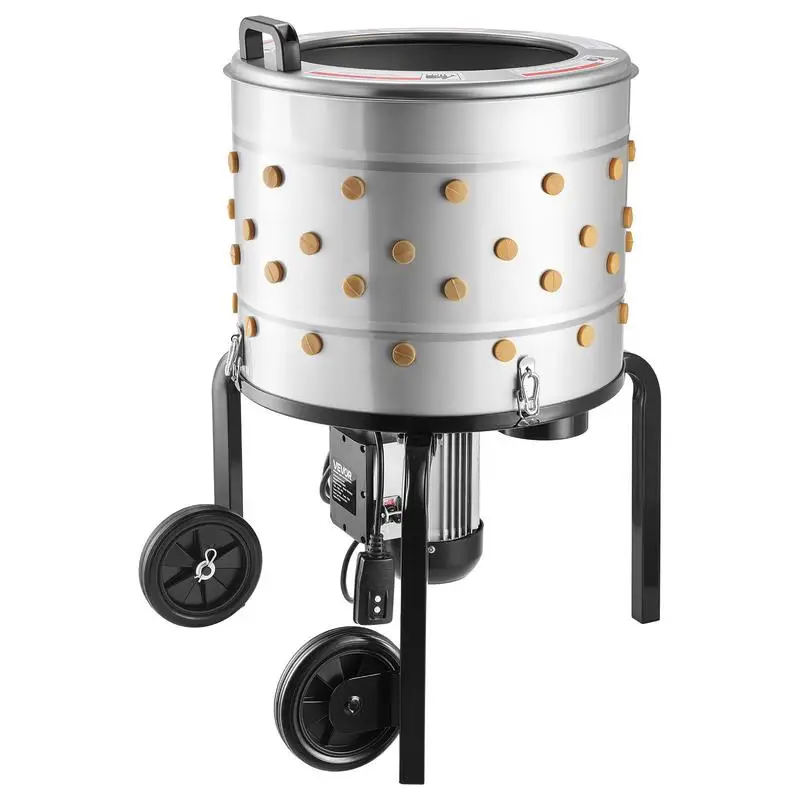 Plumeuse à poulet 50 cm, tambour 900 W, 230 tr/min, 98 doigts en caoutchouc, roues de transport, machine à plumer à sec et à humide, traitement de deux poulets