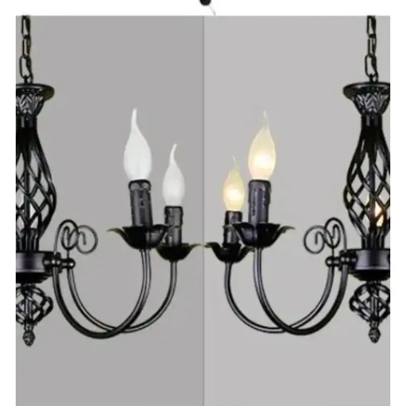 

Fashion Iron Simple Chandeliers E14 Bulb Led Lamps Black/white Living Room Chandelier Lighting Led Lustre Lighting Lamps Pendant