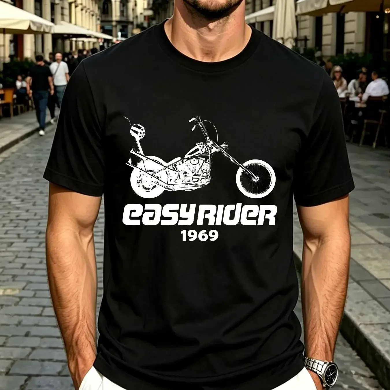 washed T Shirt 052 EASY RIDER BK SIZE S 5XL long or short sleeves vintage Washed fashion Unisex graphic Casual