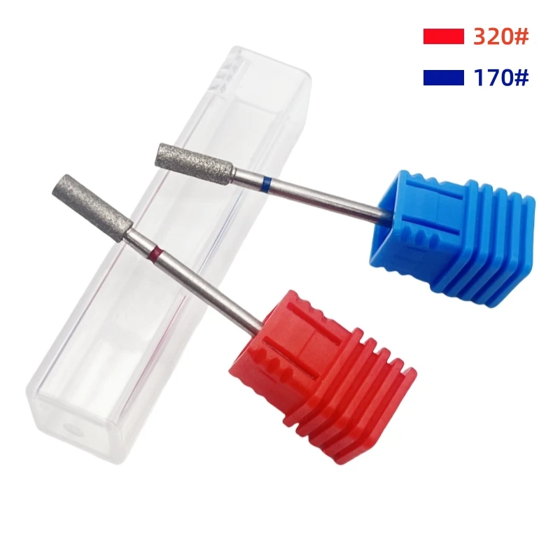 2Pcs/set 3.3*10mm Diamond Nail Drill Bit - Large Barrel for Smooth Polishing, Dead Skin Removal & Edge Shaping Manicure Art Tool