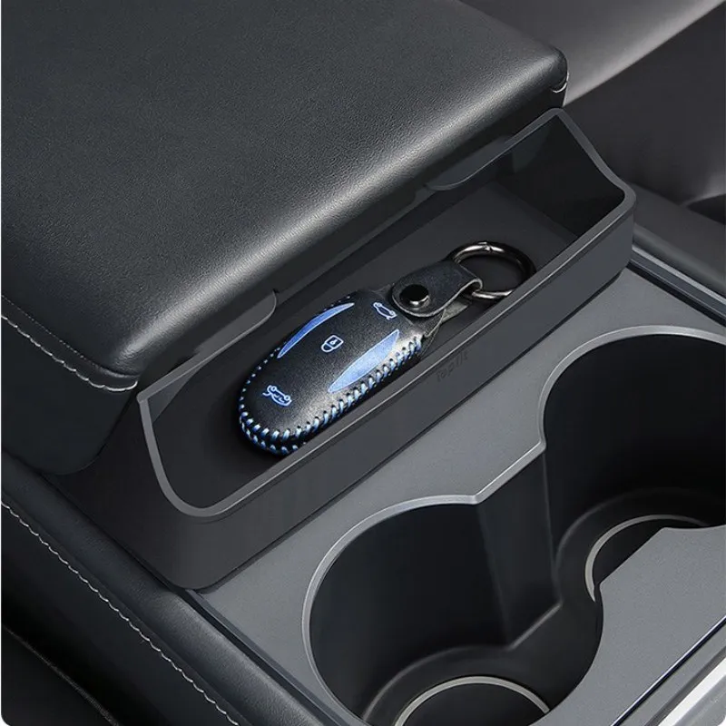 Voor Tesla Model 3/Y Accessoires 2023 Centrale Controle Armsteun Doos Bril Pocket Auto Glas Case Opbergkist Auto-onderdelen