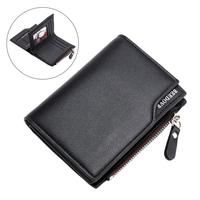 PU Leather Wallet for Men Short Casual Business Foldable Wallets Luxury Small Zipper Multi-card Slot Coin Pocket Purse