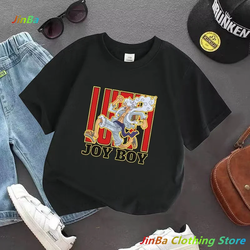 One Piece Men T-Shirts Anime Lluffy Zoro Kids T Shirts Short Sleeves Tee Cartoon Men Cotton Tshirt Summer Men's Clothing Tshirt