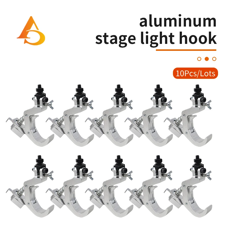 

10Pcs 150Kg 40-60mmAluminum Fold Clamp Hooks Stage Light Hanging Hook Loading Truss Tube Moving Head Beam Lights Connector Clip