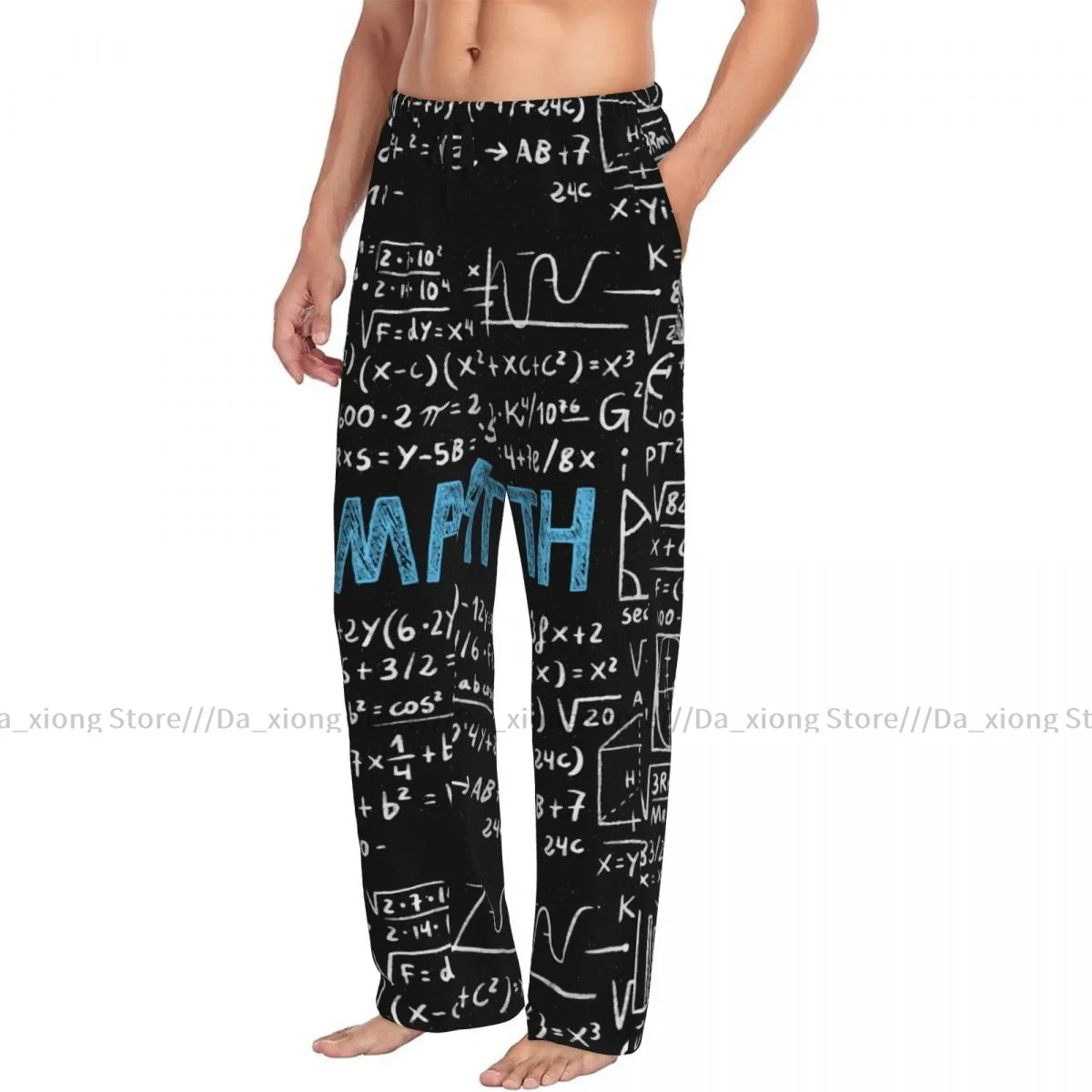 Men Sleep Bottoms Male Lounge Trousers Men's Math Background Pajama Pants