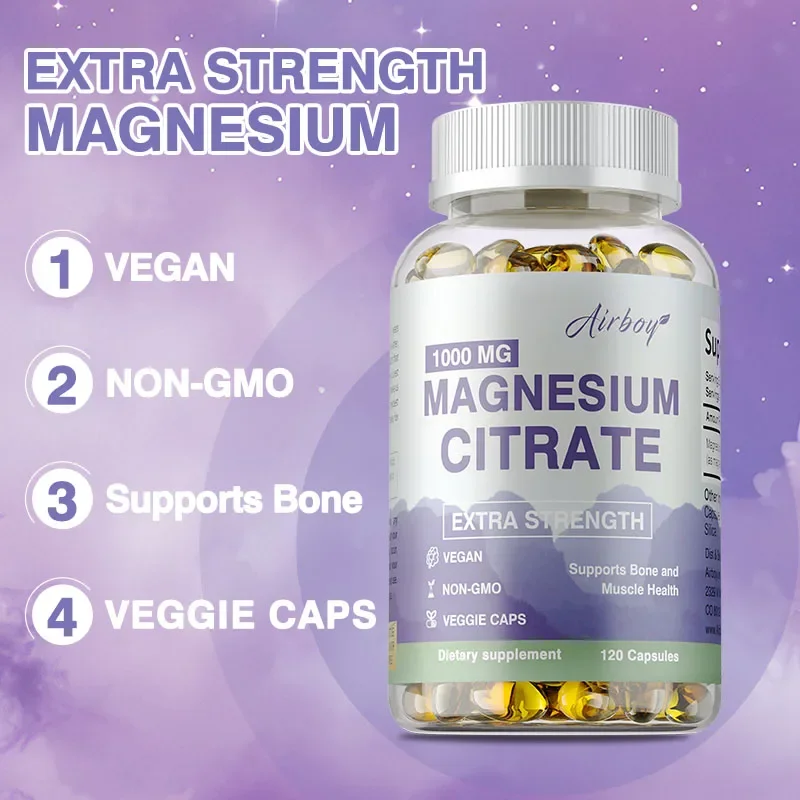 

Magnesium Citrate 1000mg - Soothe Nerves, and Improve Immunity, Enhance Muscle Strength, Support Bone, Heart Health