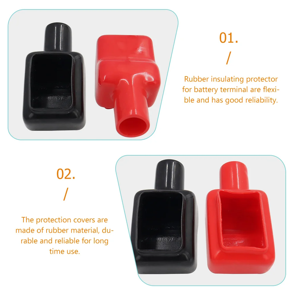

3 Pairs Terminal Protectors Red Black Rubber Covers Car Truck Marine Durable Insulating Negative Cover Sleeve
