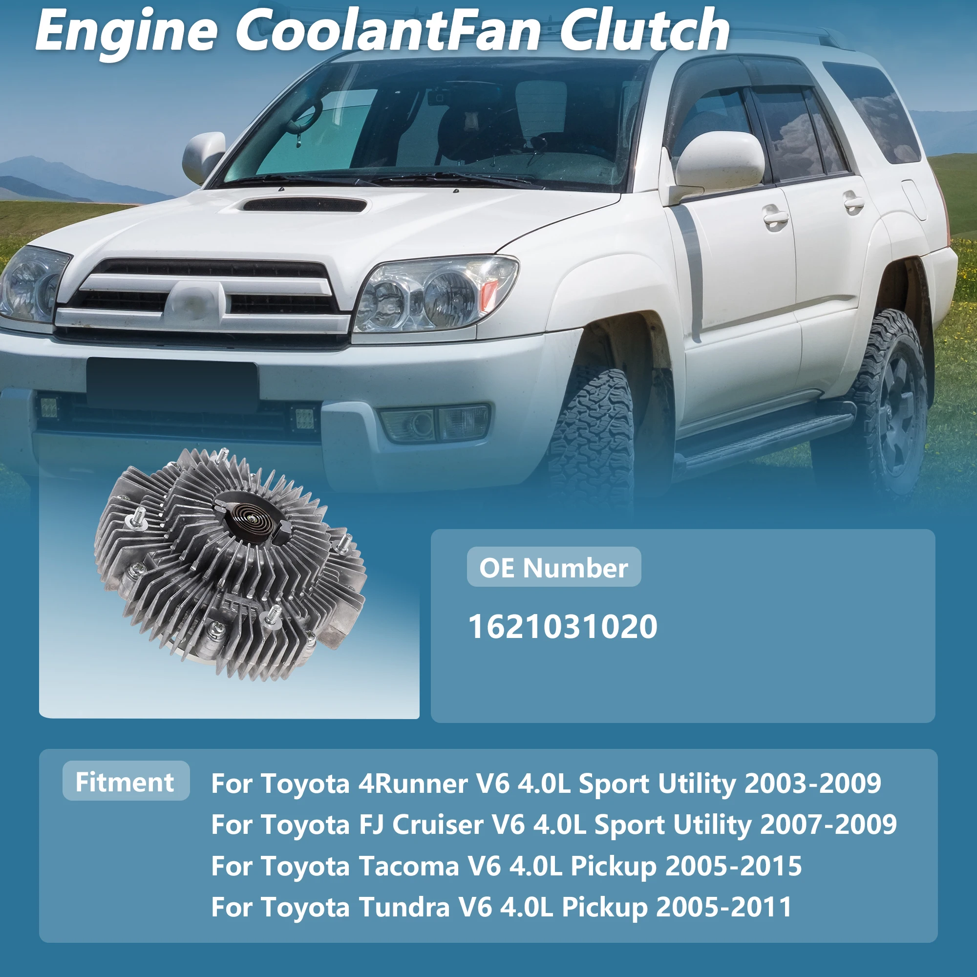 UXCELL Engine Cooling Fan Clutch for Toyota 4Runner V6 4.0L Sport No.1621031020