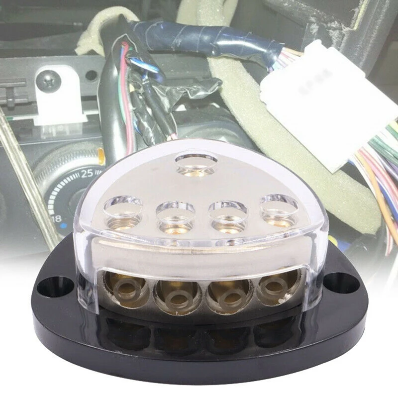 4 Way Car Audio Power/Ground Distribution Block Modification Pure One Point Four/One Output Four Ground Box Junction Box