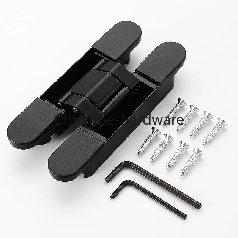 Heavy Duty Hidden Door Hinge 180-degree Open Hinge Invisible Concealed Door Hinge Load Bearing to 120KG
