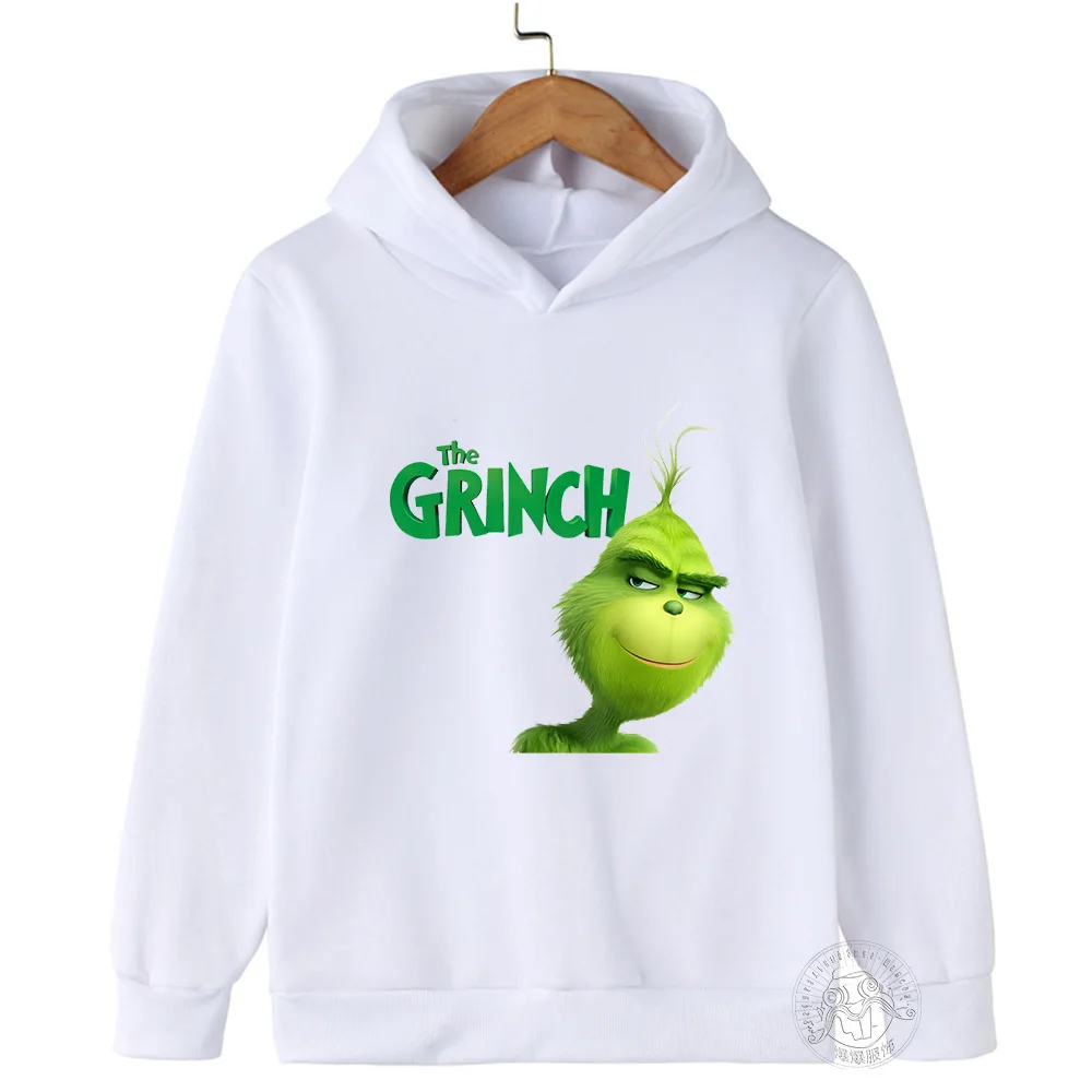 Disney Grinch Printed Children\'s Clothing 3-14 Years Old Boys And Girls Clothing Street Casual Outdoor Sports Warm Sweatshirt