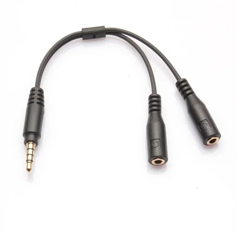 Y Splitter 3.5mm Stereo Audio 1 męski do 2 kabel żeński dla mikrofon słuchawkowy MP3 MP4 przejściówka Adapter jeden punkt dwa Jack 20cm