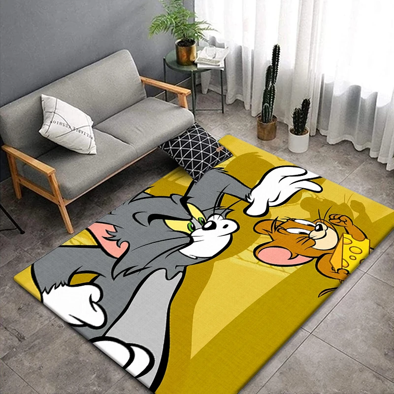 Film Tom and Jerry HD Large Area Printed Carpet,Living Room Decor,Sofa,Table,Rug.Picnic,Camping,Outdoors,Door,indoor,Beach Mat.