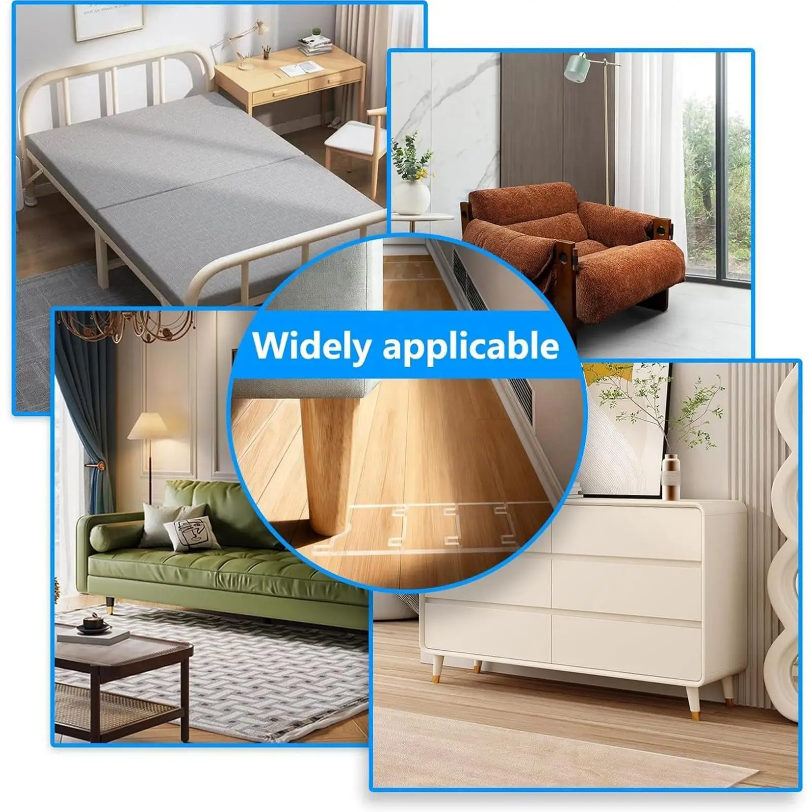 سدادات حائط للأريكة مكونة من قطعتين حماية شفافة من الأكريليك للأريكة وفاصل جداري لطاولة كرسي وأرضيات من الخشب الصلب #5