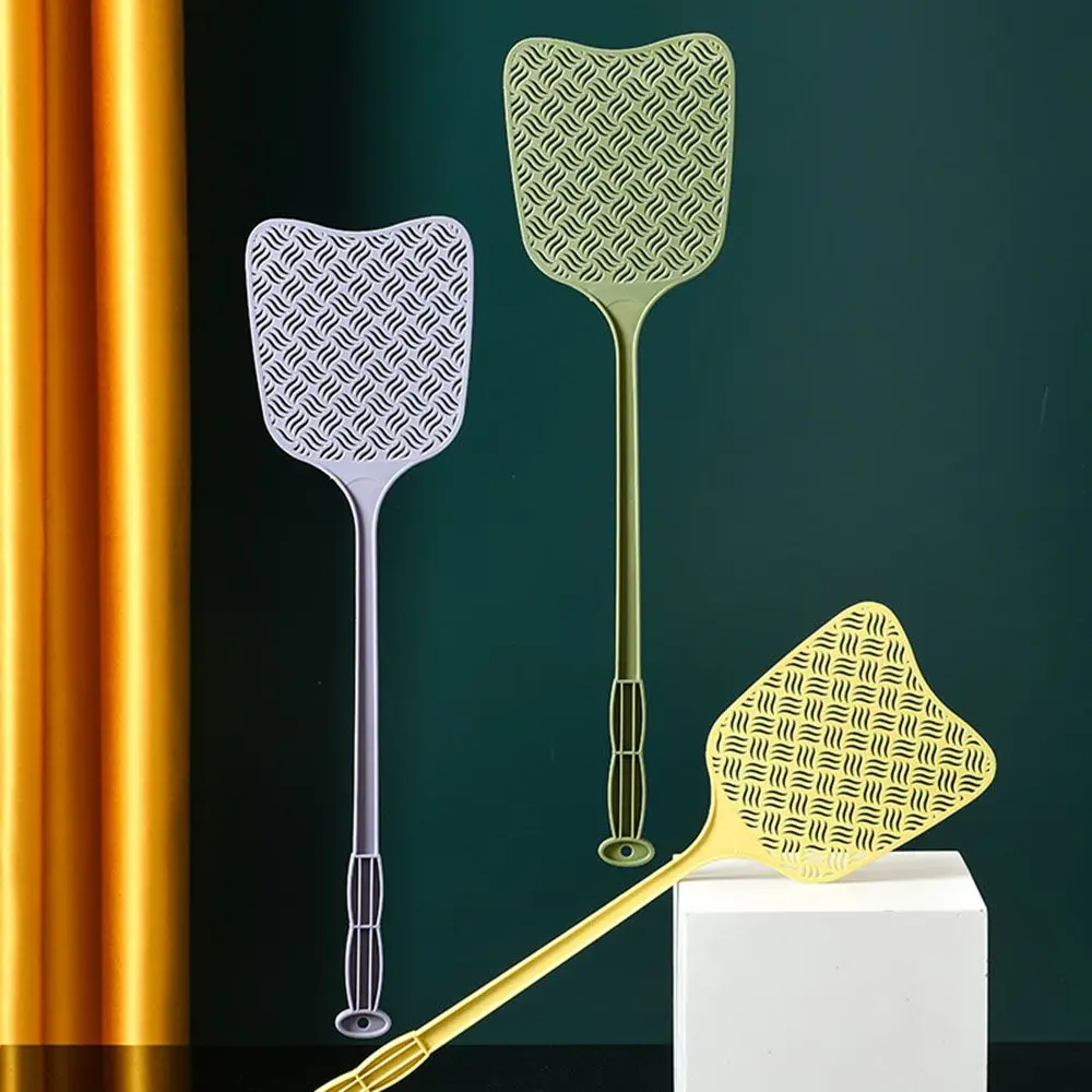Large Bug Indoor Outdoor Plastic Home Kitchen Manual Pest Control Long Handle Flyswatter Fly Swatter
