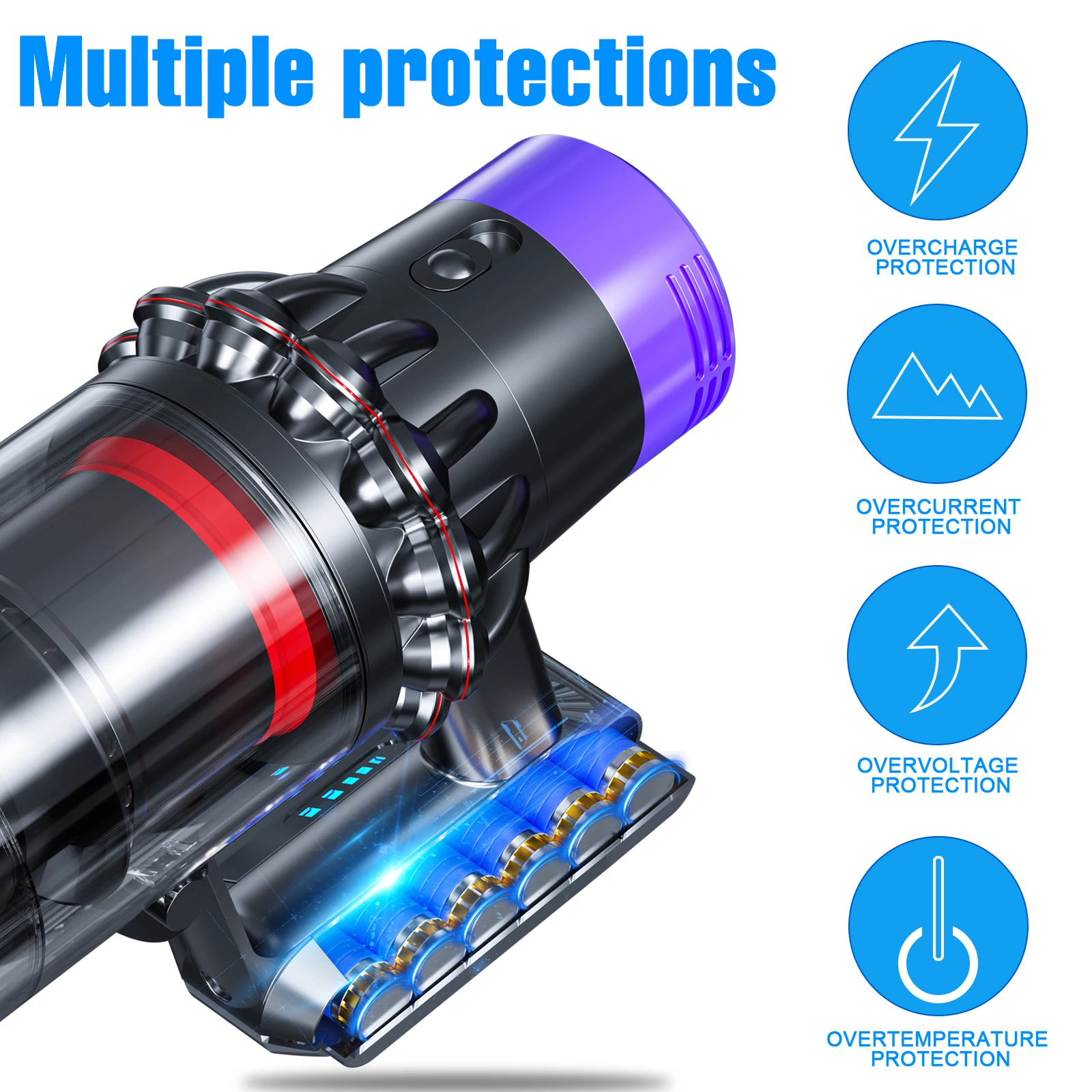 Imagem -05 - Baterias Recarregáveis Dyson V10 Bateria de Substituição com Acessórios Protect 6.5ah Li-ion 25.2v Rh10 Sv10 Sv12