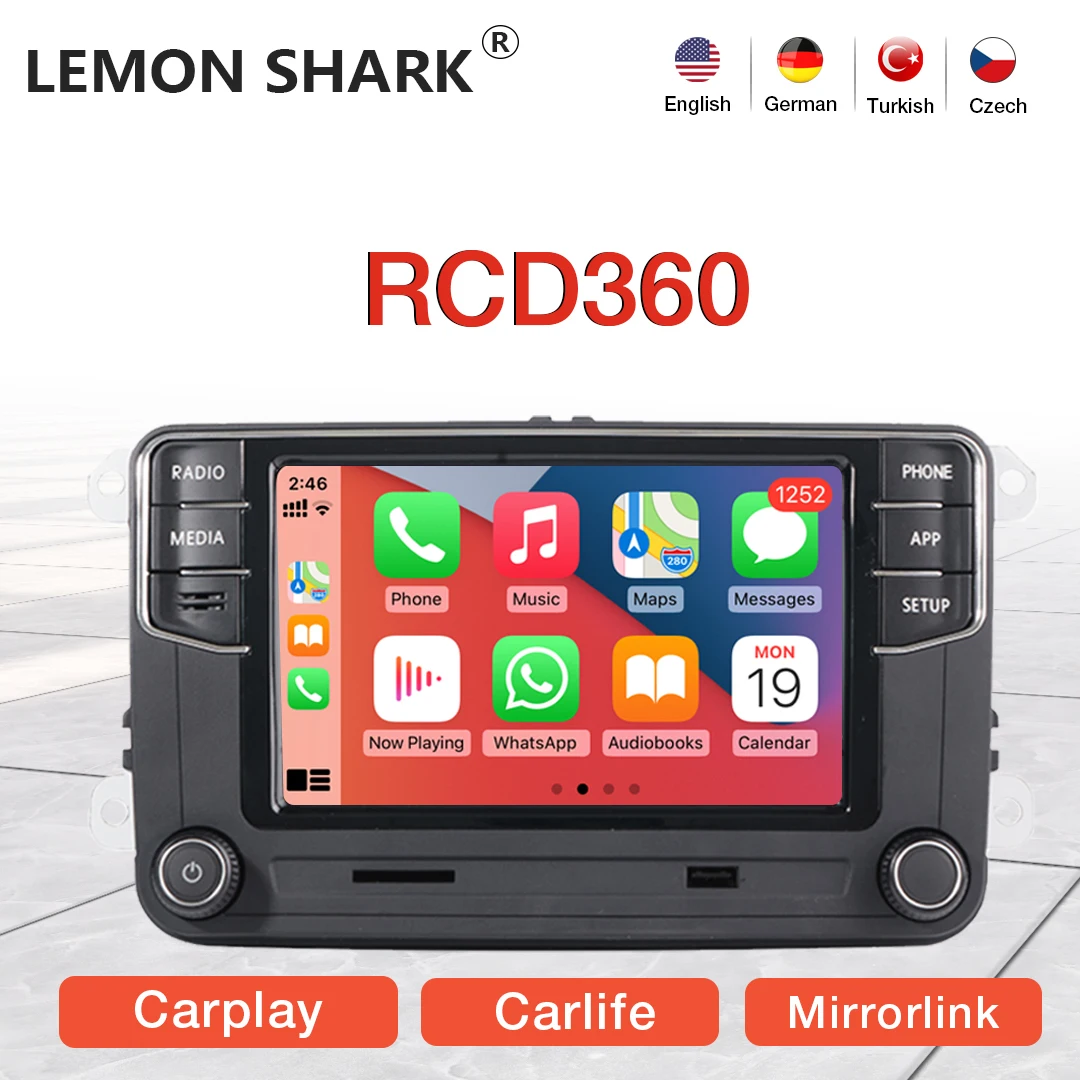 DS RCD360 Car Radio Carplay MirrorLink RCD300 MIB Autoradio for VW PQ Polo Golf Passat B6 B7 Jetta MK5 MK6 Eos Bettle 17G035280