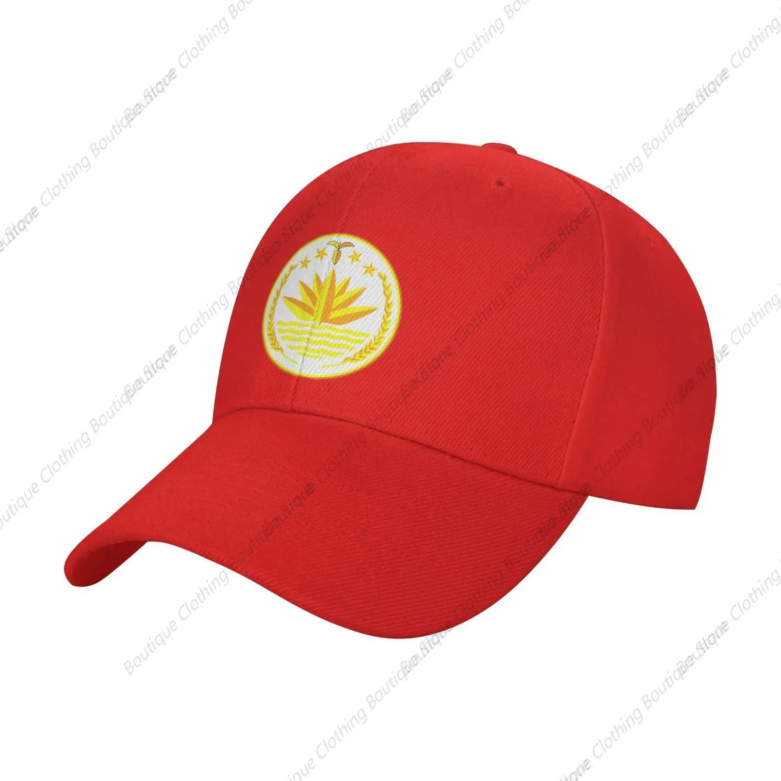 

National emblem of Bangladesh Baseball Cap for Women Men Polyester Hats Outdoor Trucker Dad Baseball Hat Red