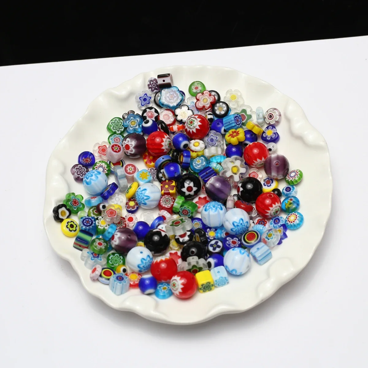 Natural Stone Gemstone Figure Flower Through Hole Glaze Loose Beads Pecifications 100pcs Jewelry Making DIY Bracelet Necklace