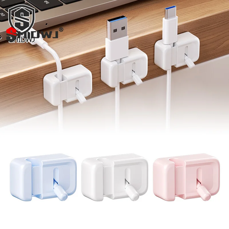 1Pcs Cute Cable Clip Adhesive Wire Cord Holder Organizer Winder Desk Cable Fixed Storage For Home Office Car Cable Management