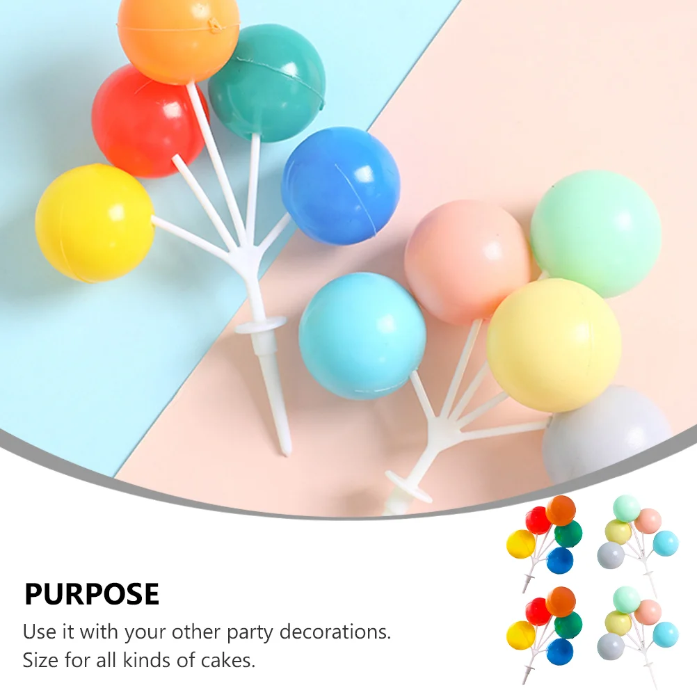 4 PCS Balloon Cake Insert Decor Dessert Topper Creative Air Decorating Kit Practical Plastic