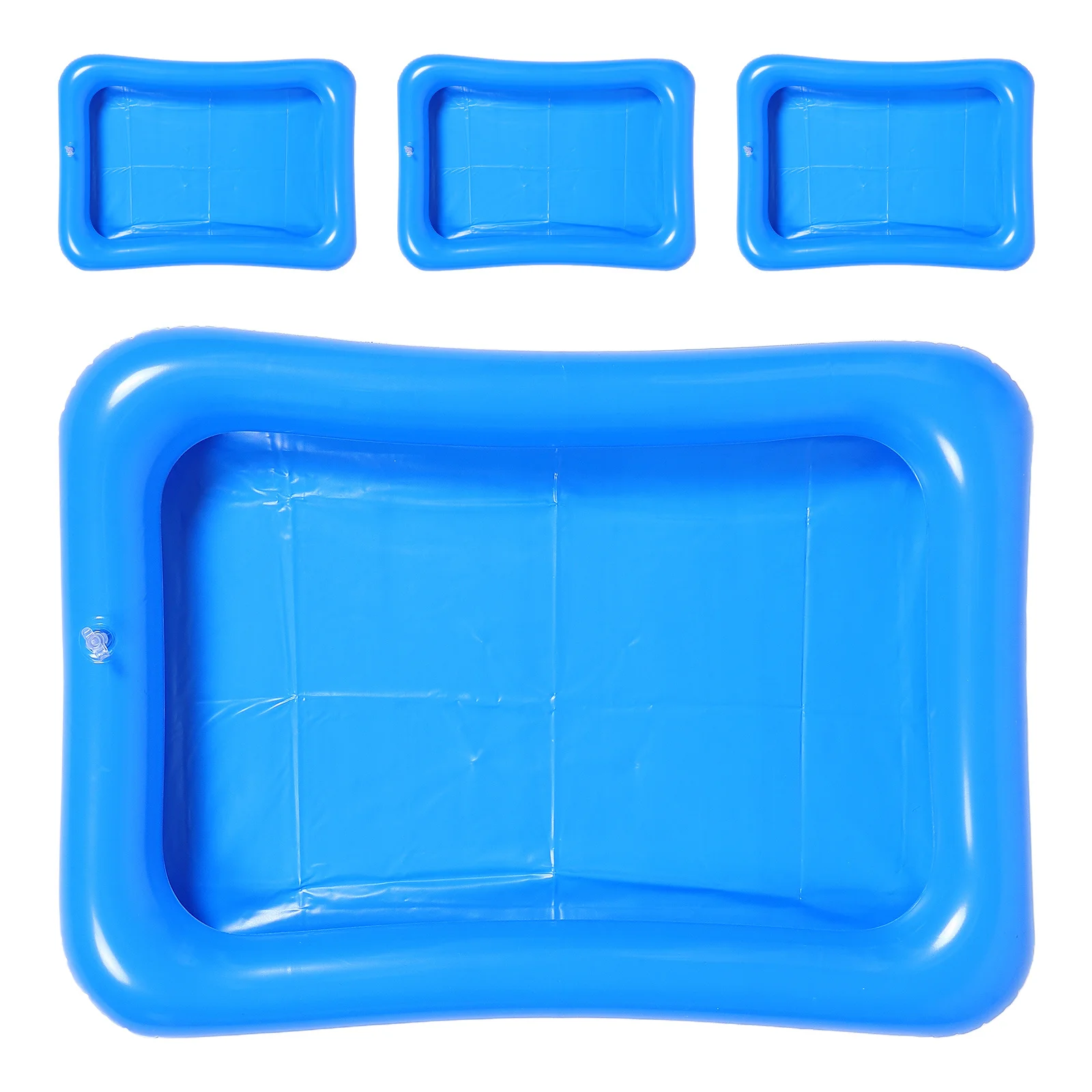 Juego de 4 Pelotas Inflables Azules para Piscina, Mini Piscina de Pesca, Juego Interactivo de Coordinación Mano-Ojo para Interiores y Exteriores