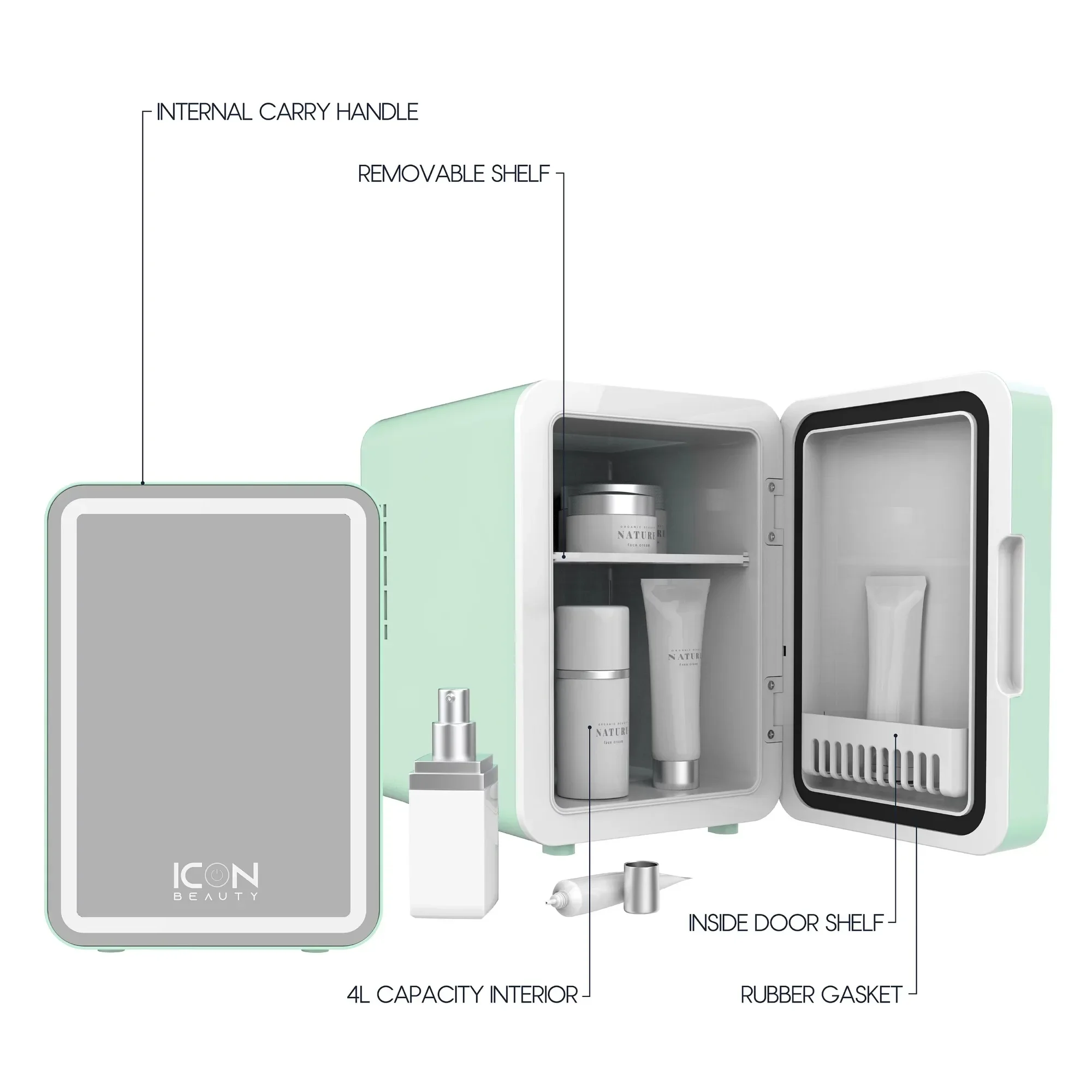 New Mini Fridge with Touch Control LED Lights and Standard Door