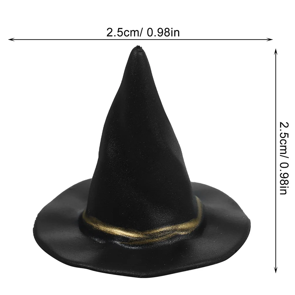 12 Pcs Halloween Decor Outdoor Party Witch Hat for House Crafts Miniature Plastic Tiny Child Hats Dolls