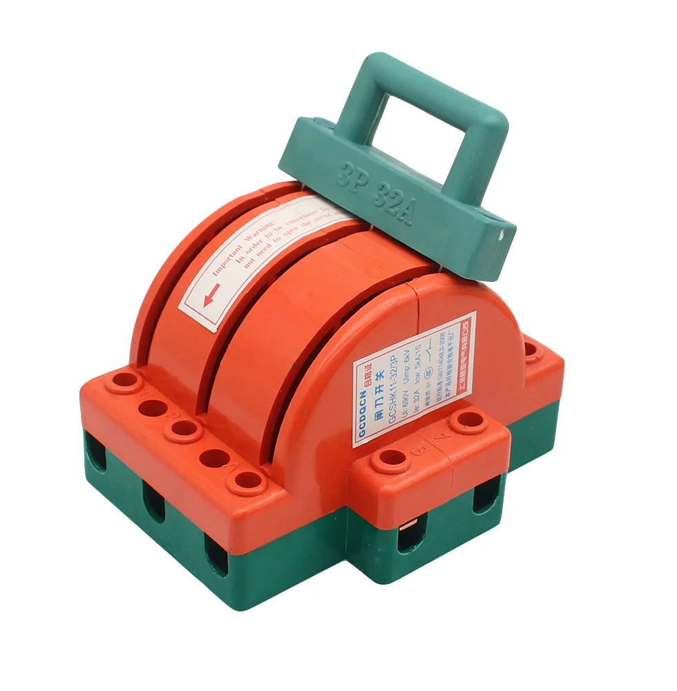 High quality 3P knife switch 32A 63A 100A 160A 225A two-phase knife switch high power 220V double throw Disconnector