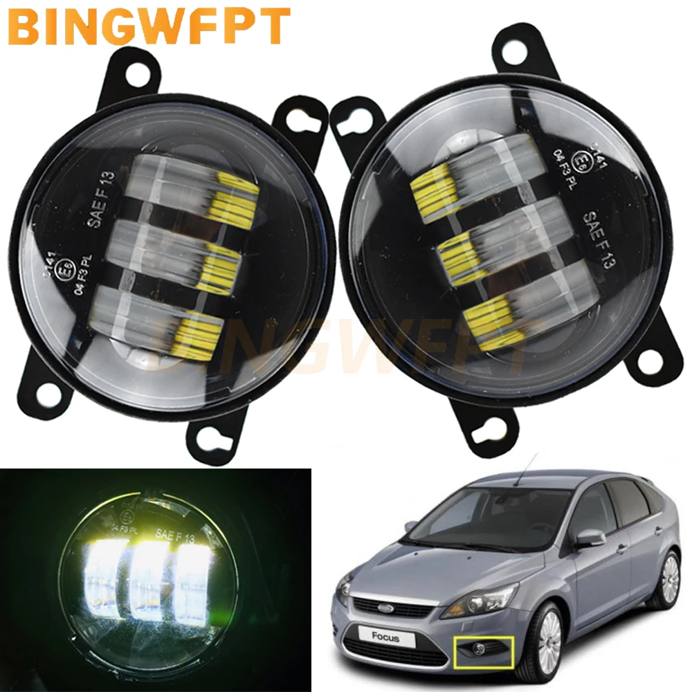 LED Fog Lamp For Ford Focus Fiesta C-Max Fusion Ranger Transit Edge EcoSport Tourneo Daytime Running FogLights Fog Light H11 12V