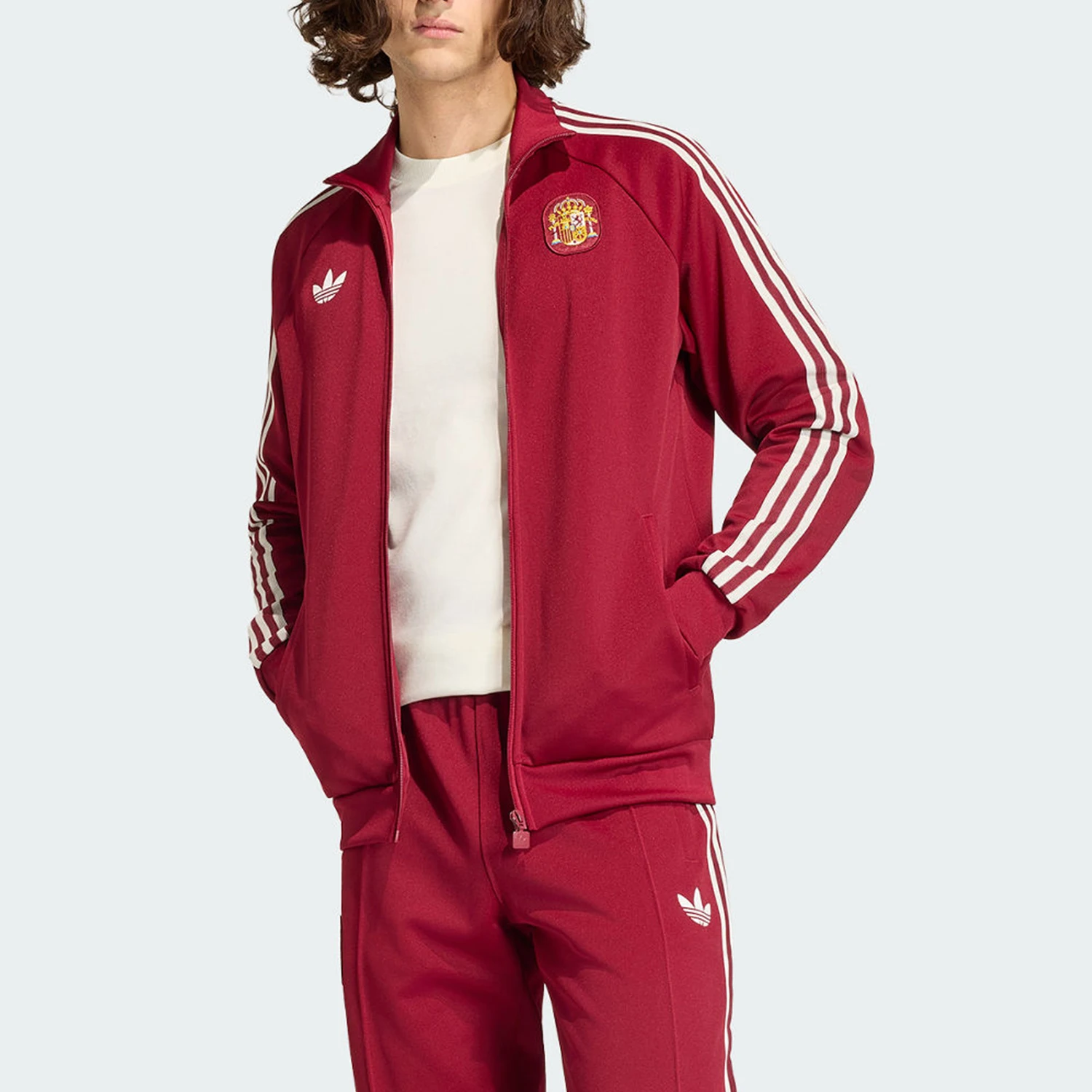 Chaqueta de punto informal a rayas retro para hombre Adidas Clover original JZ2254