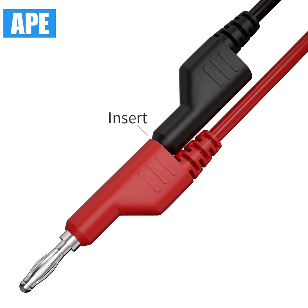 5pcs 4mm Banana Plug to Alligator Clip Test Probe Lead Wire Cable Test Leads Kits 1m long 5 colors