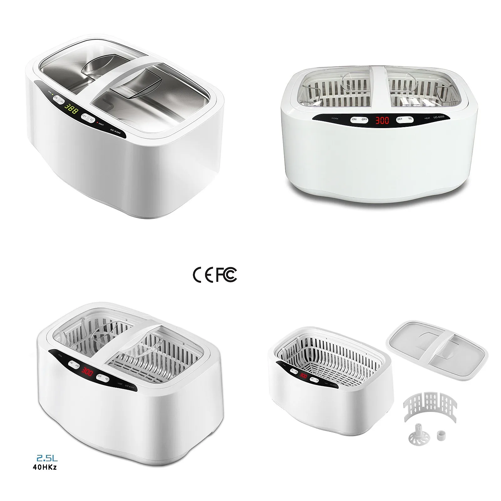Digital Display 2500ml Large Capacity 70W Powerful Ultrasonic Cleaner