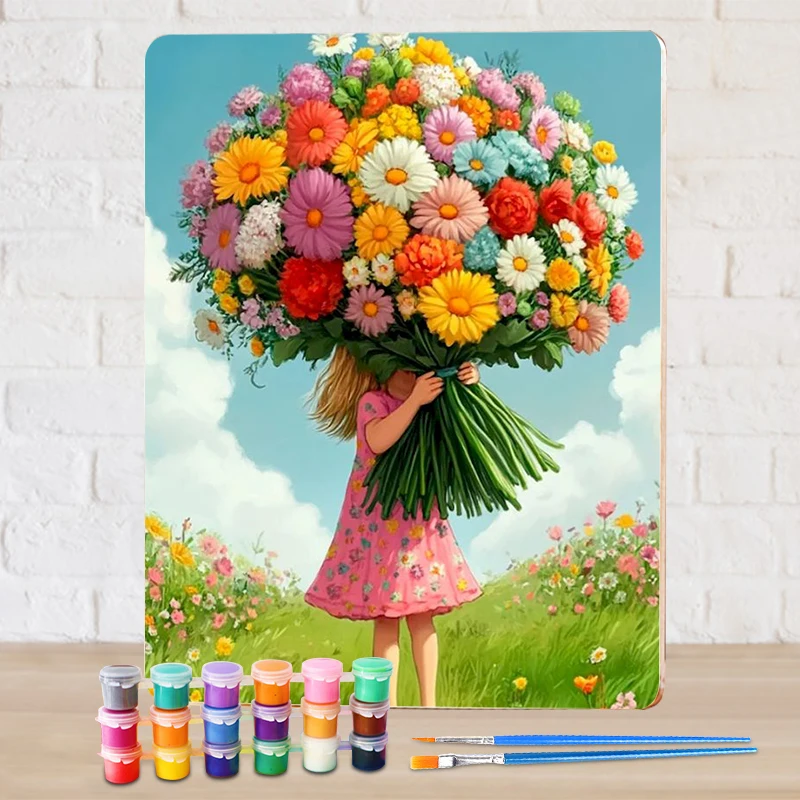 

GATYZTORY Flower Girl Painting By Numbers Kits Diy Gift Figure Paint for Painting Handicraft Art Drawing By Numbers