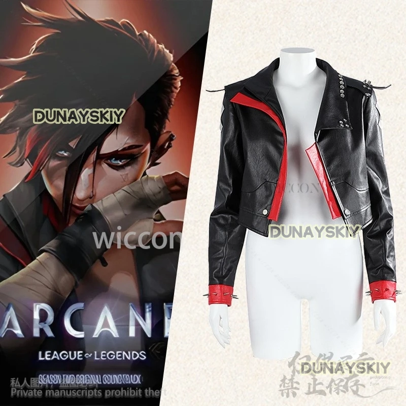 Anime Game LoL Cosplay Arcane League Of Legends Costume Arcane Vi Coat Wigs Earing Halloween Christmas For Girls Customized