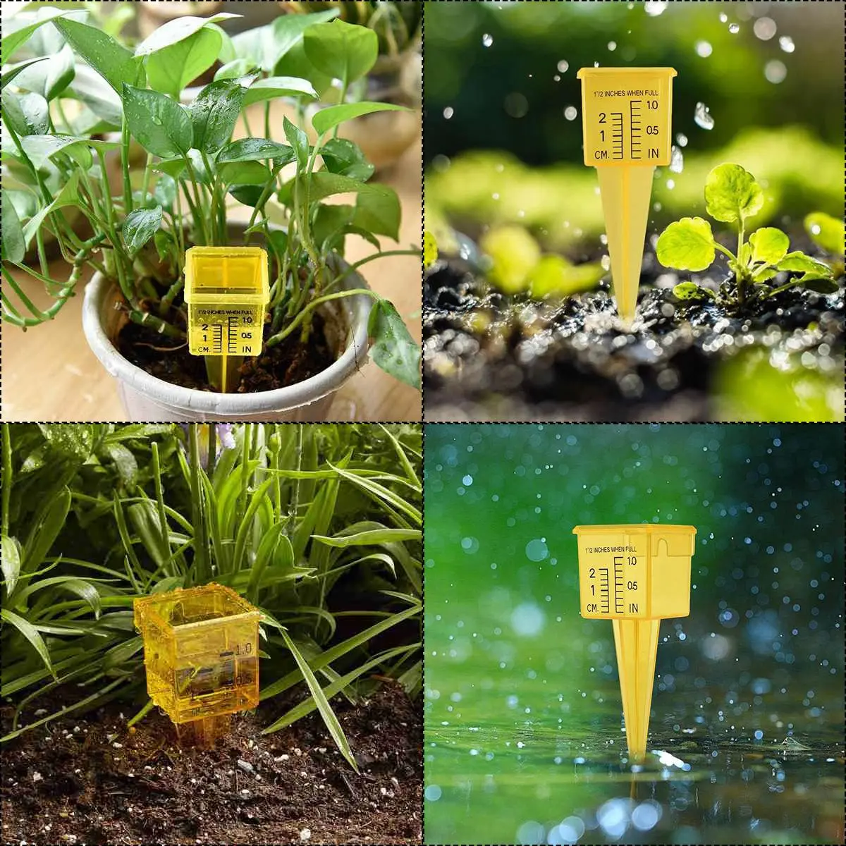 A95G Rain Gauge Sprinkler Gauge (12 Pack) For Lawn And Garden Water Measuring Tool Wide Mouth